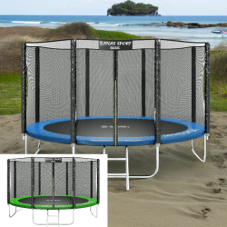 Батут-манеж 435 см с внешней сеткой и лестницей / Надежный и безопасный